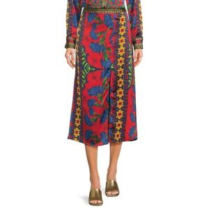 Chelsea & Violet Womens Midi Skirt Size XL Multicolor Floral Boho Festival